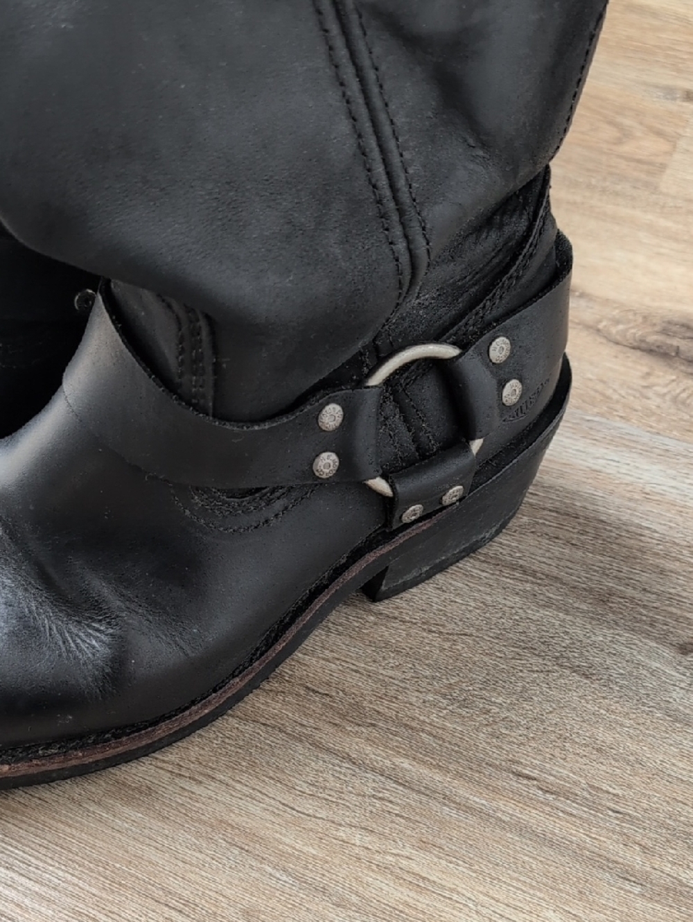 Harley-Davidson Black Leather Pull-On Women’s Harness Boots - Picture 4 of 6